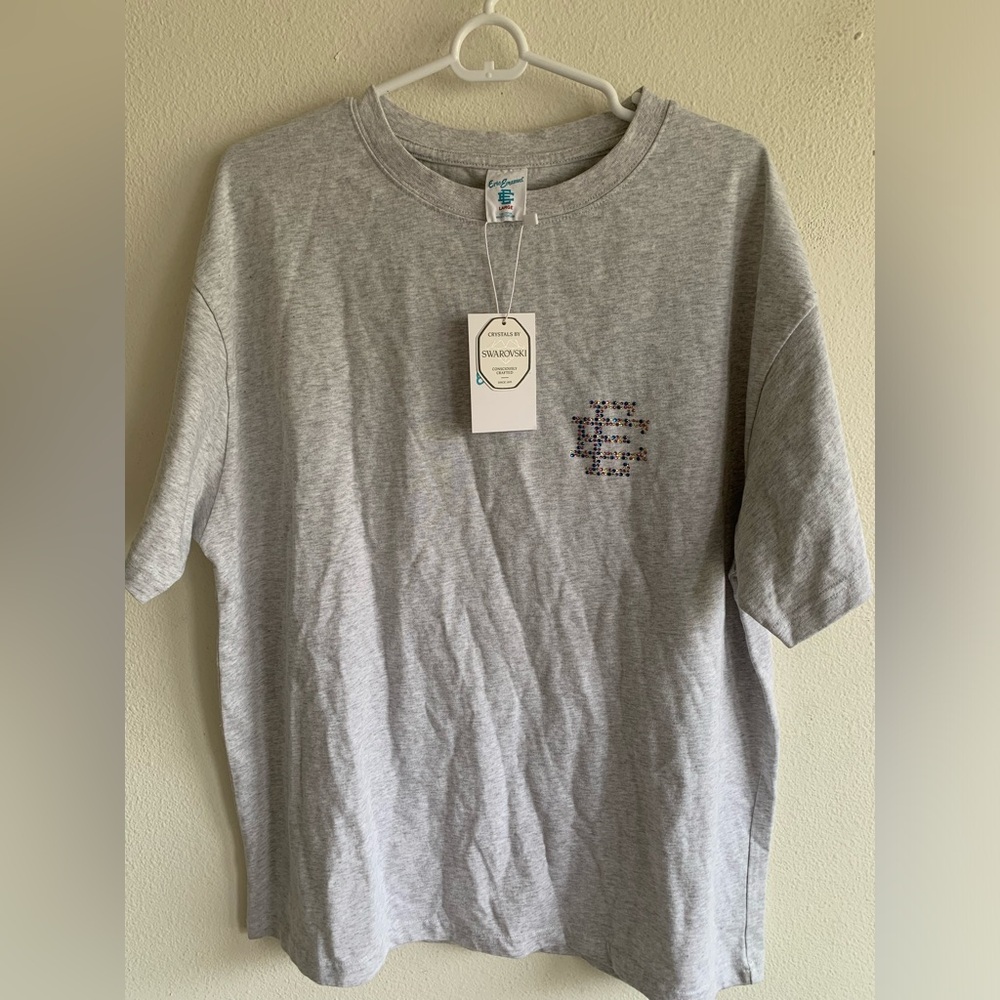 Eric Emanuel x Swarovski Tee Tshirt Gray Men’s Size L Large NWT